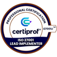ISO 27001 Lead Implementer Professional Certification - I27001LI™ - Certiprof 